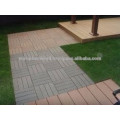 WPC tile decking are made from recycled hard wood fibres and recycled polyethylene, bonding agent, additives and tint